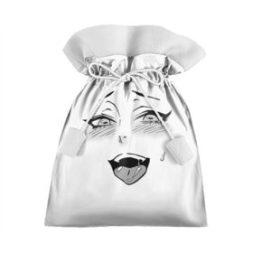 Подарочный 3D мешок с принтом ахегао в Белгороде, 100% полиэстер | Размер: 29*39 см | Тематика изображения на принте: аниме | ахегао | девушка | лицо | язык