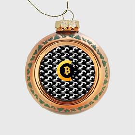 Стеклянный ёлочный шар с принтом BTC / БИТКОИН (S) в Белгороде, Стекло | Диаметр: 80 мм | bitcoin | btc | биткоин | валюта | деньги | криптовалюта