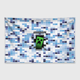 Флаг-баннер с принтом Minecraft (S) в Белгороде, 100% полиэстер | размер 67 х 109 см, плотность ткани — 95 г/м2; по краям флага есть четыре люверса для крепления | craft | creeper | earth | logo | mine | minecraft | mobile | online | земля | игра | крипер | лого | майкрафт | майнкрафт | онлайн | подземелье