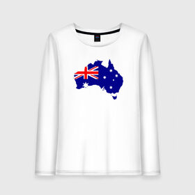 Женский лонгслив хлопок с принтом Австралия в Белгороде, 100% хлопок |  | австралия | государство | материк | страна | флаг