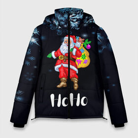 Мужская зимняя куртка 3D с принтом Санта Клаус в Белгороде, верх — 100% полиэстер; подкладка — 100% полиэстер; утеплитель — 100% полиэстер | длина ниже бедра, свободный силуэт Оверсайз. Есть воротник-стойка, отстегивающийся капюшон и ветрозащитная планка. 

Боковые карманы с листочкой на кнопках и внутренний карман на молнии. | 