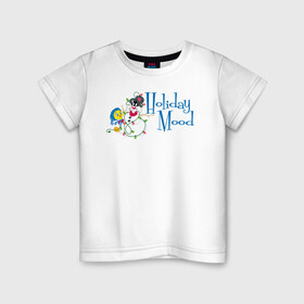 Детская футболка хлопок с принтом Holiday mood в Белгороде, 100% хлопок | круглый вырез горловины, полуприлегающий силуэт, длина до линии бедер | cat | looney | sylvester | tunes | vdzajul | кот | сильвестр | твити