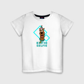 Детская футболка хлопок с принтом Elfie - Selfie в Белгороде, 100% хлопок | круглый вырез горловины, полуприлегающий силуэт, длина до линии бедер | 005850 | scooby doo | shaggy | vdkotan | велма | дафна | скуби | скуби ду | шэгги