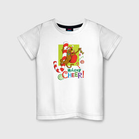 Детская футболка хлопок с принтом Holiday cheer в Белгороде, 100% хлопок | круглый вырез горловины, полуприлегающий силуэт, длина до линии бедер | 005850 | scooby doo | shaggy | vdkotan | велма | дафна | скуби | скуби ду | шэгги