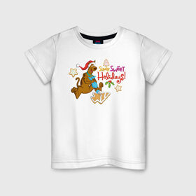 Детская футболка хлопок с принтом Super sweet holidays в Белгороде, 100% хлопок | круглый вырез горловины, полуприлегающий силуэт, длина до линии бедер | 005850 | scooby doo | shaggy | vdkotan | велма | дафна | скуби | скуби ду | шэгги