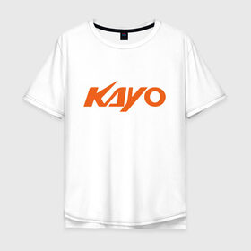 Мужская футболка хлопок Oversize с принтом KAYO LOGO (Z) в Белгороде, 100% хлопок | свободный крой, круглый ворот, “спинка” длиннее передней части | kayo | moto | motorcycle | sport | байк | кайо | мото | мотоциклы | спорт