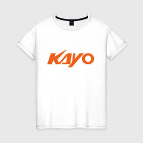 Женская футболка хлопок с принтом KAYO LOGO (Z) в Белгороде, 100% хлопок | прямой крой, круглый вырез горловины, длина до линии бедер, слегка спущенное плечо | kayo | moto | motorcycle | sport | байк | кайо | мото | мотоциклы | спорт