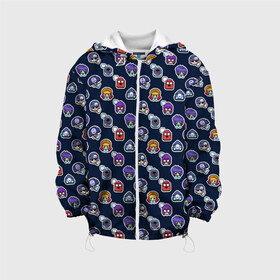 Детская куртка 3D с принтом EMOJI Brawl Stars MONOGRAM в Белгороде, 100% полиэстер | застежка — молния, подол и капюшон оформлены резинкой с фиксаторами, по бокам — два кармана без застежек, один потайной карман на груди, плотность верхнего слоя — 90 г/м2; плотность флисового подклада — 260 г/м2 | brawl stars | emoji | fashion | game | hip hop | мода | уличная мода | хип хоп | эмоджи