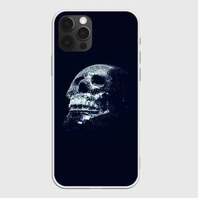 Чехол для iPhone 12 Pro Max с принтом Череп в Белгороде, Силикон |  | skull | глазницы | квадратики | синий | скелет | череп | черепушка