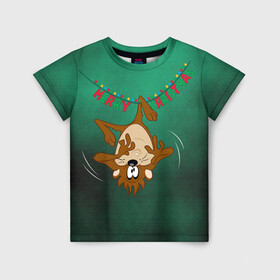 Детская футболка 3D с принтом Merry Christmas в Белгороде, 100% гипоаллергенный полиэфир | прямой крой, круглый вырез горловины, длина до линии бедер, чуть спущенное плечо, ткань немного тянется | devil | looney | tasmanian | tunes | vdzajul | дьявол | тасманский