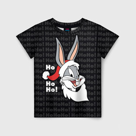 Детская футболка 3D с принтом Ho! в Белгороде, 100% гипоаллергенный полиэфир | прямой крой, круглый вырез горловины, длина до линии бедер, чуть спущенное плечо, ткань немного тянется | Тематика изображения на принте: bugs | bunny | looney | tunes | vdzajul | багз | бани | банни