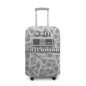 Чехол для чемодана 3D с принтом 8-bit childhood в Белгороде, 86% полиэфир, 14% спандекс | двустороннее нанесение принта, прорези для ручек и колес | 8 bit | 8 бит | dendy | nes | nintendo | денди | джойстик | нинтендо
