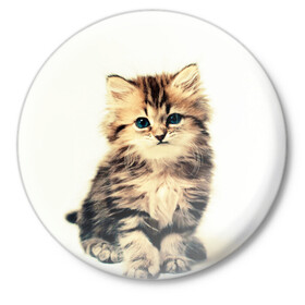 Значок с принтом котёнок в Белгороде,  металл | круглая форма, металлическая застежка в виде булавки | cute kitten | kitten | котёнок | красивый котёнок | милый котёнок