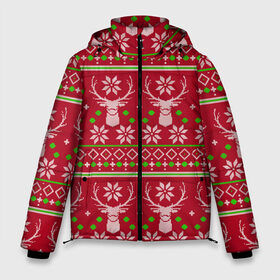 Мужская зимняя куртка 3D с принтом Viral sweater в Белгороде, верх — 100% полиэстер; подкладка — 100% полиэстер; утеплитель — 100% полиэстер | длина ниже бедра, свободный силуэт Оверсайз. Есть воротник-стойка, отстегивающийся капюшон и ветрозащитная планка. 

Боковые карманы с листочкой на кнопках и внутренний карман на молнии. | deer | happy new year | new year | santa | защитный экран | корона | коронавирус | новогодний свитер | новый год | свитер | свитер с маской | свитер с оленями