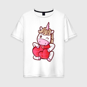 Женская футболка хлопок Oversize с принтом Твой друг в Белгороде, 100% хлопок | свободный крой, круглый ворот, спущенный рукав, длина до линии бедер
 | арт | графика | единорог | пони | фэнтази