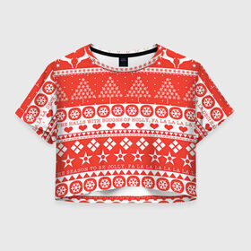 Женская футболка Crop-top 3D с принтом Рождественская атмосфера в Белгороде, 100% полиэстер | круглая горловина, длина футболки до линии талии, рукава с отворотами | 
