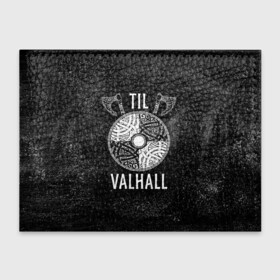 Обложка для студенческого билета с принтом Till Valhall в Белгороде, натуральная кожа | Размер: 11*8 см; Печать на всей внешней стороне | Тематика изображения на принте: вальхалла | викинг | символ | скандинавия | топор | щит | язычество