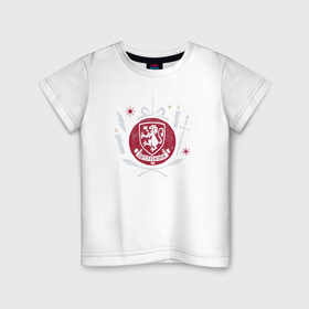 Детская футболка хлопок с принтом Гриффиндор в Белгороде, 100% хлопок | круглый вырез горловины, полуприлегающий силуэт, длина до линии бедер | gryffindor | harry potter | warner bros | ворнер брос | гарри джеймс поттер | герб | гриффендор | символ | хогвардс