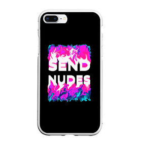 Чехол для iPhone 7Plus/8 Plus матовый с принтом Send Nudes в Белгороде, Силикон | Область печати: задняя сторона чехла, без боковых панелей | glitch | send nudes | абстракция | кислотный | неон | огонь