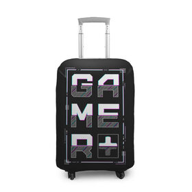 Чехол для чемодана 3D с принтом Gamer в Белгороде, 86% полиэфир, 14% спандекс | двустороннее нанесение принта, прорези для ручек и колес | glitch | глитч | киберпанк | футуристичный