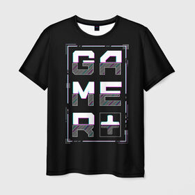 Мужская футболка 3D с принтом Gamer в Белгороде, 100% полиэфир | прямой крой, круглый вырез горловины, длина до линии бедер | glitch | глитч | киберпанк | футуристичный