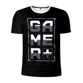 Мужская футболка 3D спортивная с принтом Gamer в Белгороде, 100% полиэстер с улучшенными характеристиками | приталенный силуэт, круглая горловина, широкие плечи, сужается к линии бедра | glitch | глитч | киберпанк | футуристичный