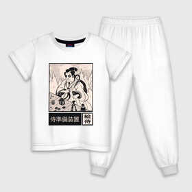 Детская пижама хлопок с принтом Самурай фотограф в Белгороде, 100% хлопок |  брюки и футболка прямого кроя, без карманов, на брюках мягкая резинка на поясе и по низу штанин
 | Тематика изображения на принте: art | cyberpunk samurai | foto | ninja | oni | ronin | samurai | shogun | арт | киберпанк самурай | мерч | мужик | мужчина | прикол | путь воина | путь война | ронин | сёгун | сепукку | токио | фото | фотоаппарат | харакири