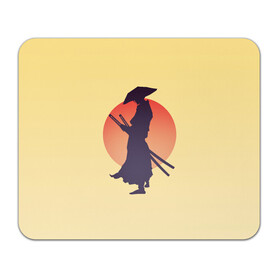 Коврик для мышки прямоугольный с принтом Ронин в Белгороде, натуральный каучук | размер 230 х 185 мм; запечатка лицевой стороны | bushido | japan | japanes | katana | ronin | samurai | sword | бусидо | воин | восходящее солнце | катана | кимоно | меч | мечник | рассвет | ронин | самурай | самурайский | силуэт | силуэт воина | солнце | якудза | японец
