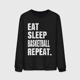 Мужской свитшот хлопок с принтом EAT SLEEP BASKETBALL REPEAT в Белгороде, 100% хлопок |  | basketball | bulls.miami | cavaliers | chicago | cleveland | clippers | eat | lakers | los angeles | nba | repeat | sleep | sport | sports | баскетбол | нба | спорт