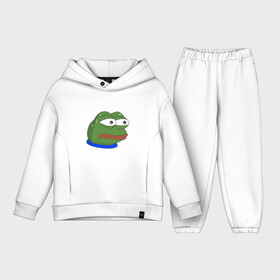 Детский костюм хлопок Oversize с принтом Pepe MonkaS в Белгороде,  |  | monkas | pepe | испуг | лягушка | мем | пепе | эмоут