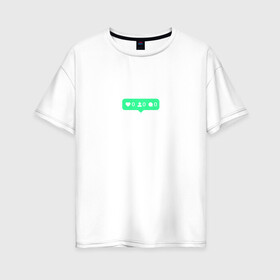 Женская футболка хлопок Oversize с принтом Unpopular в Белгороде, 100% хлопок | свободный крой, круглый ворот, спущенный рукав, длина до линии бедер
 | alone | instagram | unpopular | грусть | друзья | инстаграм | ненужный | непопулярный | одиночество
