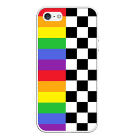 Чехол для iPhone 5/5S матовый с принтом Rainbow в Белгороде, Силикон | Область печати: задняя сторона чехла, без боковых панелей | Тематика изображения на принте: музыкант | паттерн | полосы | радуга | реп | рэп | текаши | шахматы | шашки