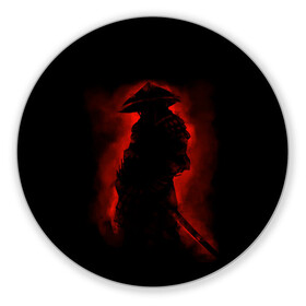 Коврик для мышки круглый с принтом Samurai в Белгороде, резина и полиэстер | круглая форма, изображение наносится на всю лицевую часть | 2077 | art | blood | cyber | cyberpunk | dead | death | demon | japan | mask | ninja | oni | samurai | shadow | shogun | tokyo | warior | арт | воин | война | демон | катана | кибер | киберпанк | кровь | маска | мертвый | ниндзя | путь | самурай