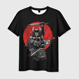 Мужская футболка 3D с принтом Samurai в Белгороде, 100% полиэфир | прямой крой, круглый вырез горловины, длина до линии бедер | 2077 | art | blood | cyber | cyberpunk | dead | death | demon | japan | mask | ninja | oni | samurai | shadow | shogun | tokyo | warior | арт | воин | война | демон | катана | кибер | киберпанк | кровь | маска | мертвый | ниндзя | путь | самурай