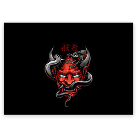 Поздравительная открытка с принтом Хання в Белгороде, 100% бумага | плотность бумаги 280 г/м2, матовая, на обратной стороне линовка и место для марки
 | 2077 | art | blood | cyber | cyberpunk | dead | death | demon | japan | mask | ninja | oni | samurai | shadow | shogun | tokyo | warior | арт | воин | война | демон | катана | кибер | киберпанк | кровь | маска | мертвый | ниндзя | путь | самурай
