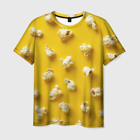 Мужская футболка 3D с принтом Попкорн в Белгороде, 100% полиэфир | прямой крой, круглый вырез горловины, длина до линии бедер | popcorn | воздушная | еда | кино | кинотеатр | кукуруза | кушать | попкорн | сладкий | соленый | сырный | хрустящий
