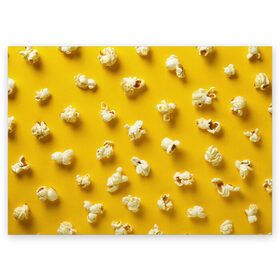 Поздравительная открытка с принтом Попкорн в Белгороде, 100% бумага | плотность бумаги 280 г/м2, матовая, на обратной стороне линовка и место для марки
 | Тематика изображения на принте: popcorn | воздушная | еда | кино | кинотеатр | кукуруза | кушать | попкорн | сладкий | соленый | сырный | хрустящий