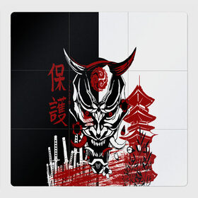 Магнитный плакат 3Х3 с принтом Самурай Samurai в Белгороде, Полимерный материал с магнитным слоем | 9 деталей размером 9*9 см | cyberpunk 2077 | ninja | samurai | киберпанк | маска самурая | путь война | самурай | сёгун | семь самураев | токио | чёрный самурай | японский самурай