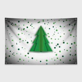 Флаг-баннер с принтом Новогодняя елка в Белгороде, 100% полиэстер | размер 67 х 109 см, плотность ткани — 95 г/м2; по краям флага есть четыре люверса для крепления | new year | tree | елка | новогодняя | новый год