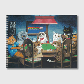 Альбом для рисования с принтом Коты играют в покер в Белгороде, 100% бумага
 | матовая бумага, плотность 200 мг. | a friend in need | art | artist | bets | cards | cats | chips | cookie | gambling | games | memes | nyan cat | picture | poker | rainbow | азартные игры | друг познается в беде | искусство | картина | карты | котики | коты | котэ | мемы | нян кэт | печень