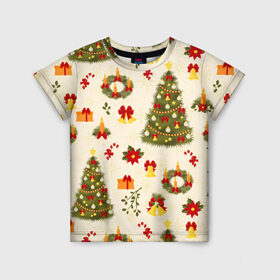 Детская футболка 3D с принтом С Новым Годом в Белгороде, 100% гипоаллергенный полиэфир | прямой крой, круглый вырез горловины, длина до линии бедер, чуть спущенное плечо, ткань немного тянется | 2020 | 2021 | christmas | new year | бык | год быка | дед мороз | елка | зима | новый год | подарки | праздник | рождество | с новым годом | санта | свитер | снег | снежинки