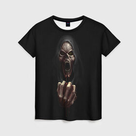 Женская футболка 3D с принтом Древний Вампир в Белгороде, 100% полиэфир ( синтетическое хлопкоподобное полотно) | прямой крой, круглый вырез горловины, длина до линии бедер | 666 | blood | dracula | horror | inside | scream | vampire | вампир | внутри | дракула | древний | крик | кровь | ужасы | хоррор