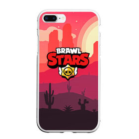 Чехол для iPhone 7Plus/8 Plus матовый с принтом BRAWL STARS в Белгороде, Силикон | Область печати: задняя сторона чехла, без боковых панелей | brawl stars | crow | leon | mobile game | stars | бравл старс | ворон | леон | мобильные игры