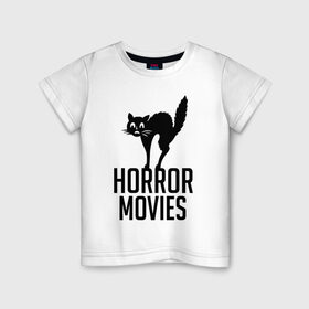Детская футболка хлопок с принтом Horror Movies в Белгороде, 100% хлопок | круглый вырез горловины, полуприлегающий силуэт, длина до линии бедер | 