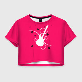 Женская футболка Crop-top 3D с принтом House Dance History в Белгороде, 100% полиэстер | круглая горловина, длина футболки до линии талии, рукава с отворотами | history | house dance | гитара | история | танцевальное | хаусдэнс