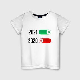 Детская футболка хлопок с принтом НОВЫЙ ГОД 2021 в Белгороде, 100% хлопок | круглый вырез горловины, полуприлегающий силуэт, длина до линии бедер | 2021 | merry christmas | new year | зима. | новый год | праздник | снег | счастливого рождества