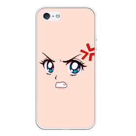 Чехол для iPhone 5/5S матовый с принтом Angry anime girl в Белгороде, Силикон | Область печати: задняя сторона чехла, без боковых панелей | angry | anime | art | big | eyes | face | girl | kawaii | manga | style | аниме | арт | взгляд | глаза | девушка | злой | кавай | лицо | манга