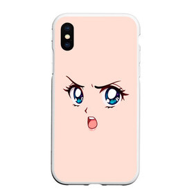 Чехол для iPhone XS Max матовый с принтом Angry anime girl в Белгороде, Силикон | Область печати: задняя сторона чехла, без боковых панелей | Тематика изображения на принте: angry | anime | art | big | eyes | face | girl | kawaii | manga | style | аниме | арт | взгляд | глаза | девушка | злой | кавай | лицо | манга