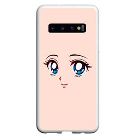 Чехол для Samsung Galaxy S10 с принтом Happy anime face в Белгороде, Силикон | Область печати: задняя сторона чехла, без боковых панелей | angry | anime | art | big | eyes | face | girl | kawaii | manga | style | аниме | арт | глаза | девушка | кавай | лицо | манга