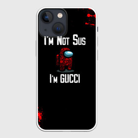 Чехол для iPhone 13 mini с принтом Among Us Gucci в Белгороде,  |  | 2021 | among us | gucci | impostor | space mafia | sus.puffballs united | амонг ас | амонг единорог | гуччи | импостор | инопланетяне | инопланетянин | надпись | новогодний амонг ас | с новым годом | самозванец | среди нас